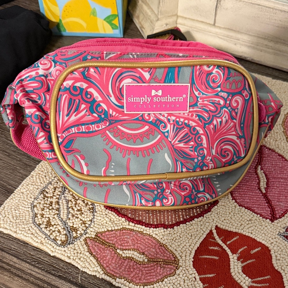 Simply Southern Pink and Gray Paisley Waist Bag